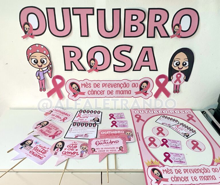 Kit Outubro Rosa Alfaletrando Lojinha Alfaletrando Andressa Marchioti