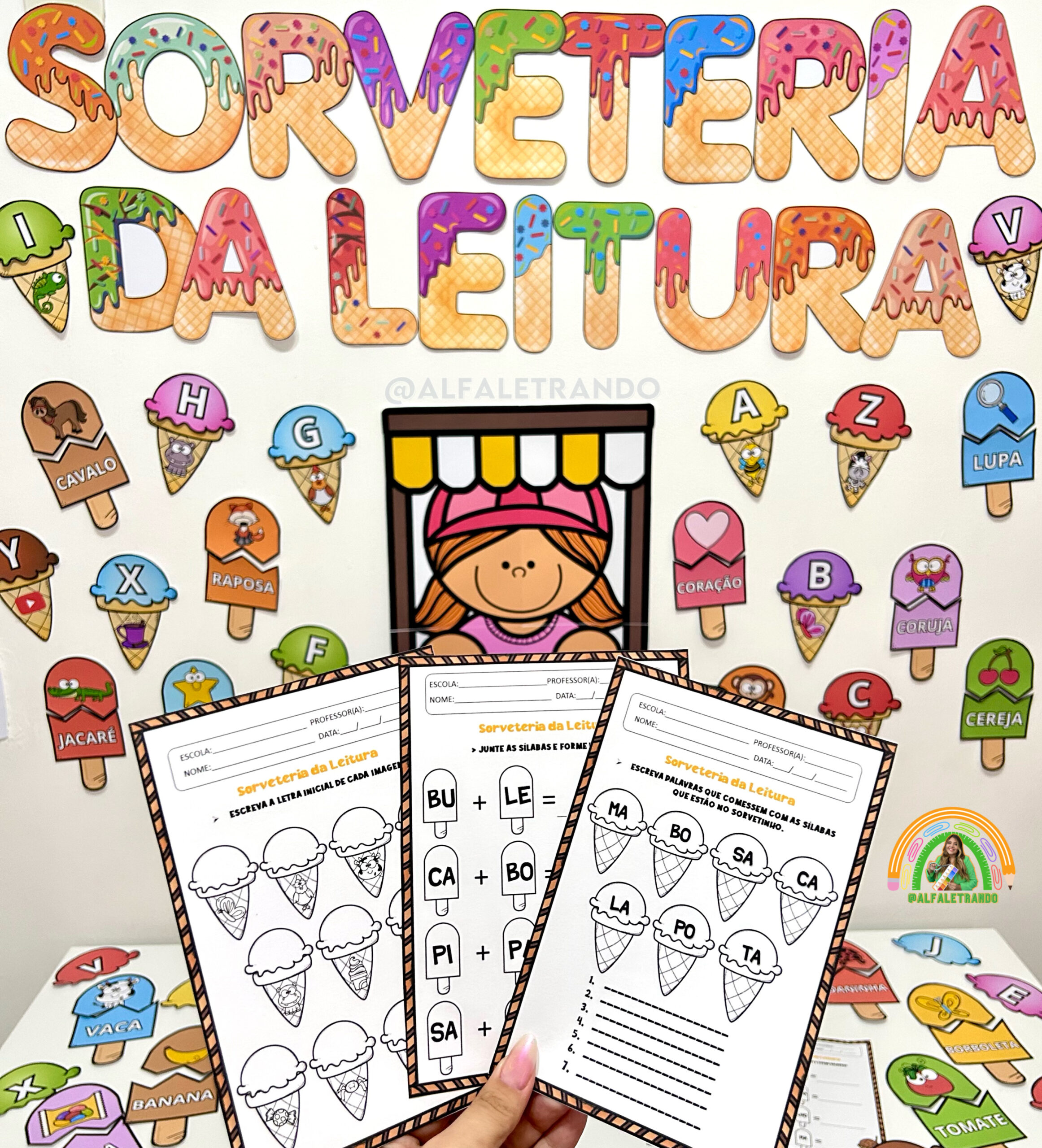 Jogo para alfabetização Sorveteria do Saber em pdf  Letra c, Jogos de  alfabetização, Atividades letra e