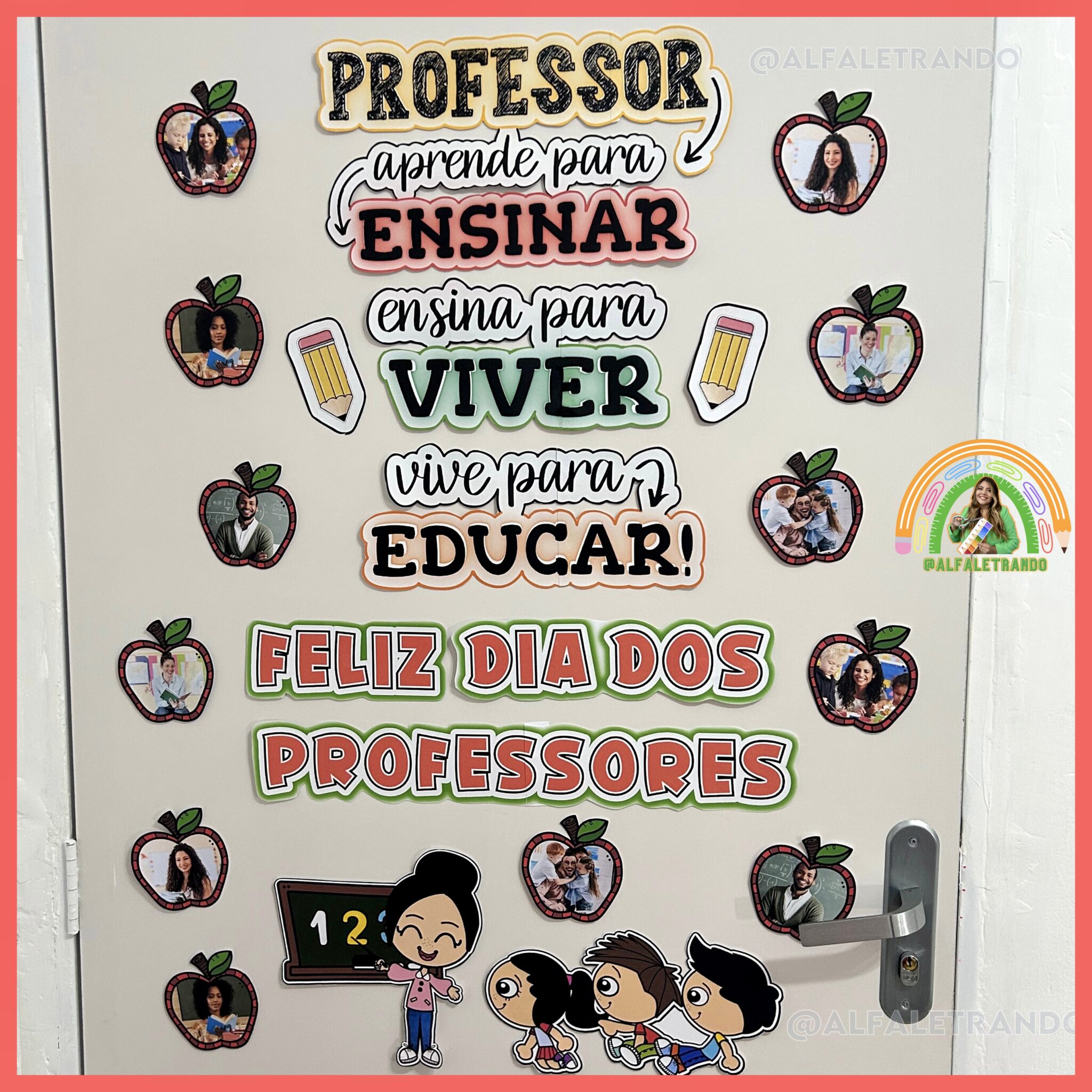 Painel dia dos professores - Lojinha Alfaletrando - Andressa Marchioti