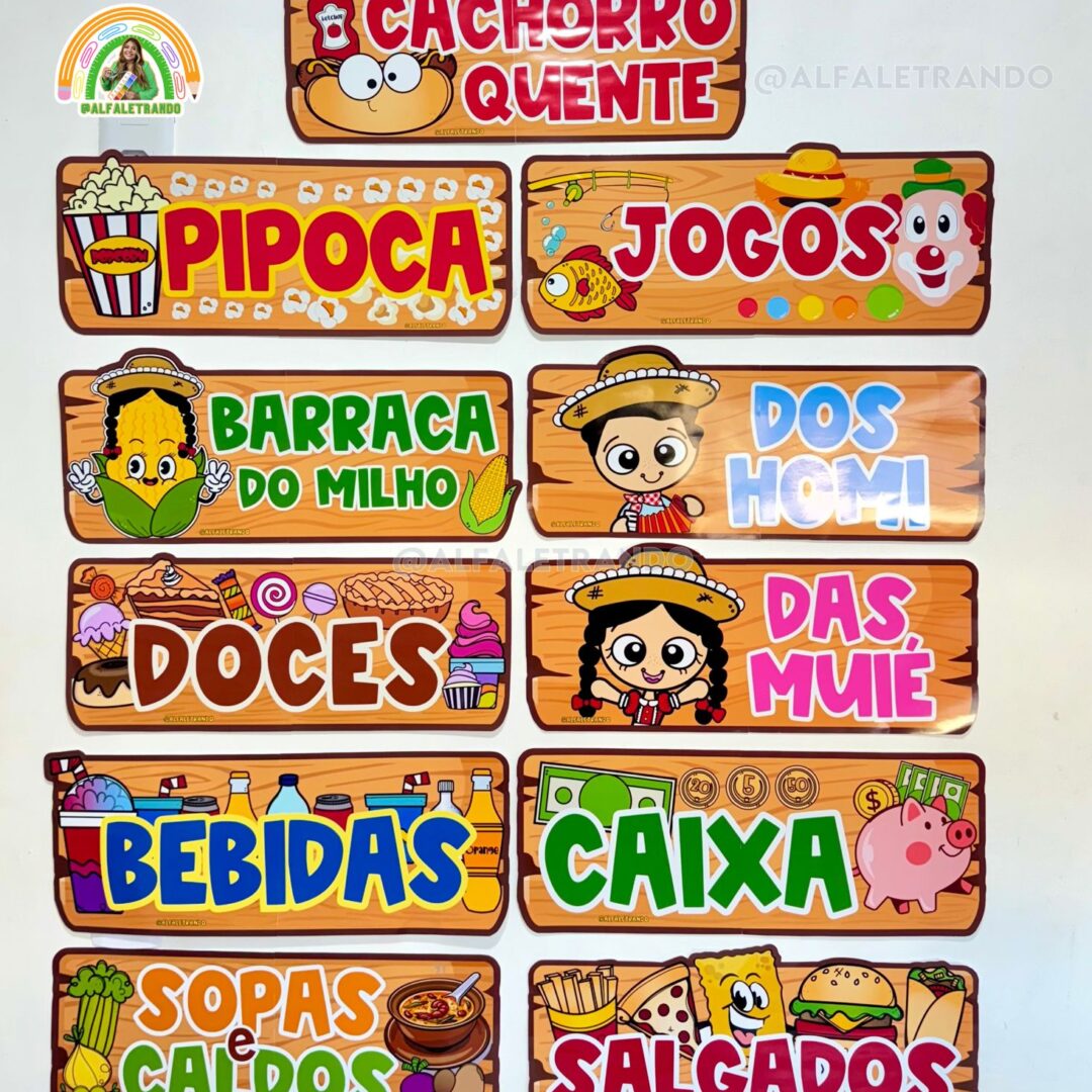 Kit placas de barraquinhas – Festa junina