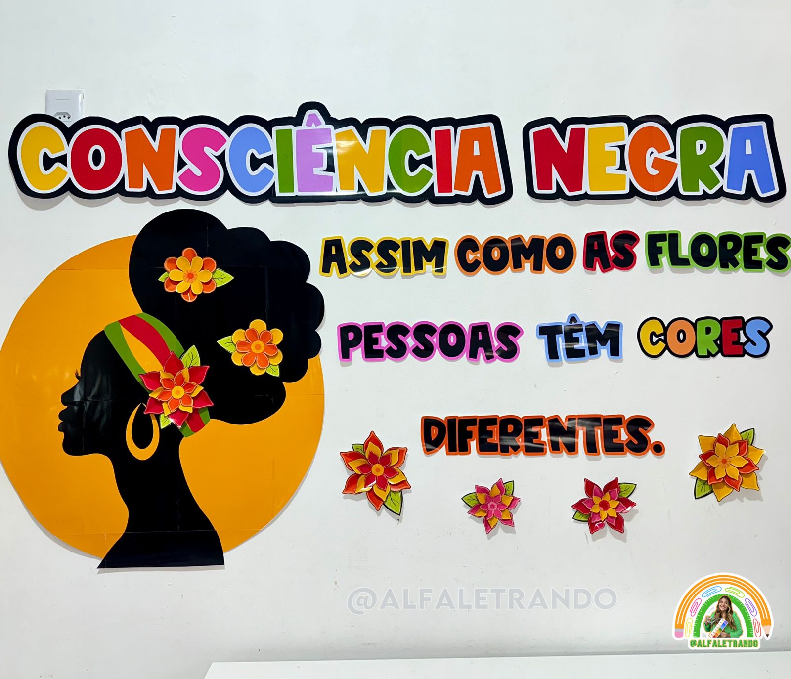 Painel flores para o dia da consciência negra