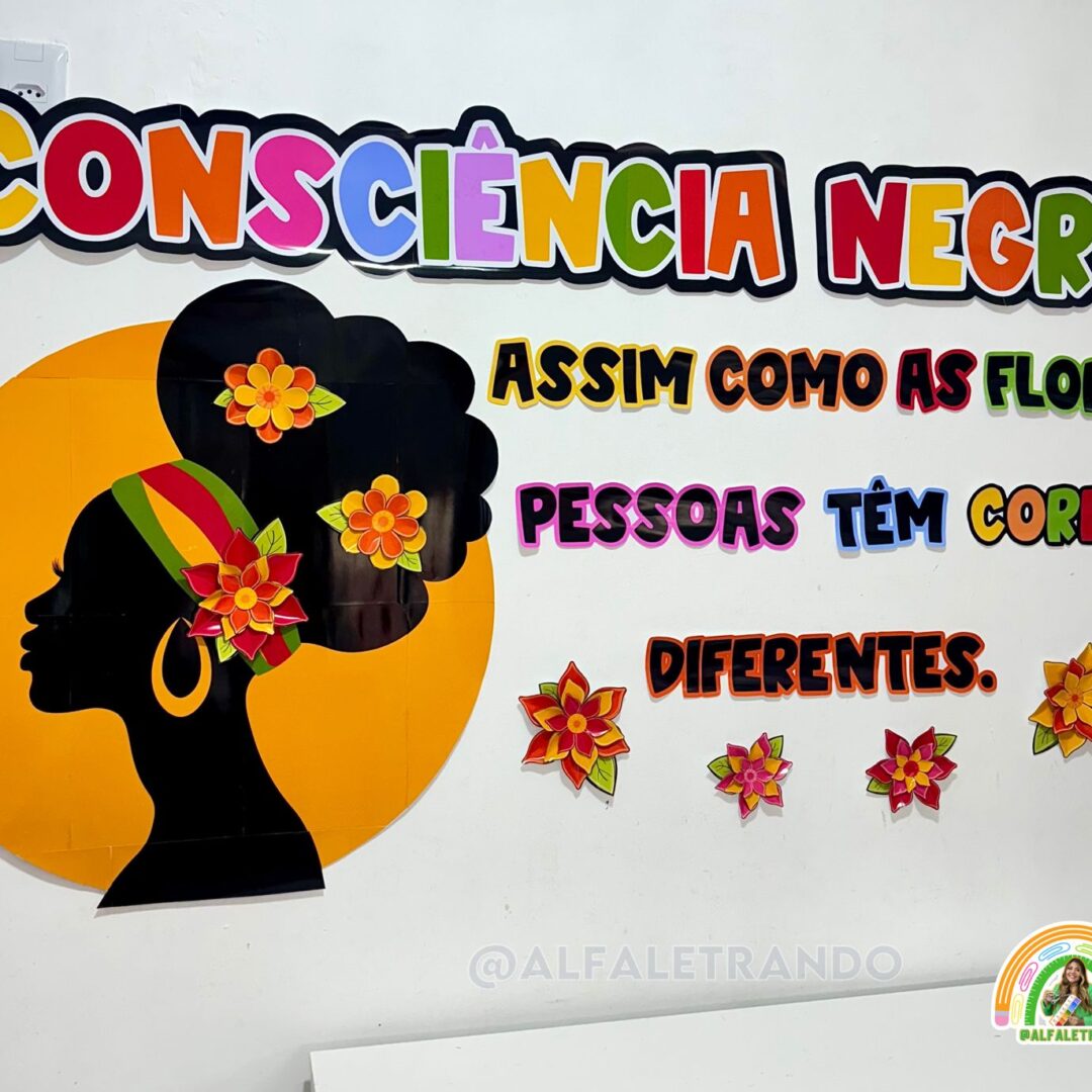 Painel floral para o dia da consciência negra