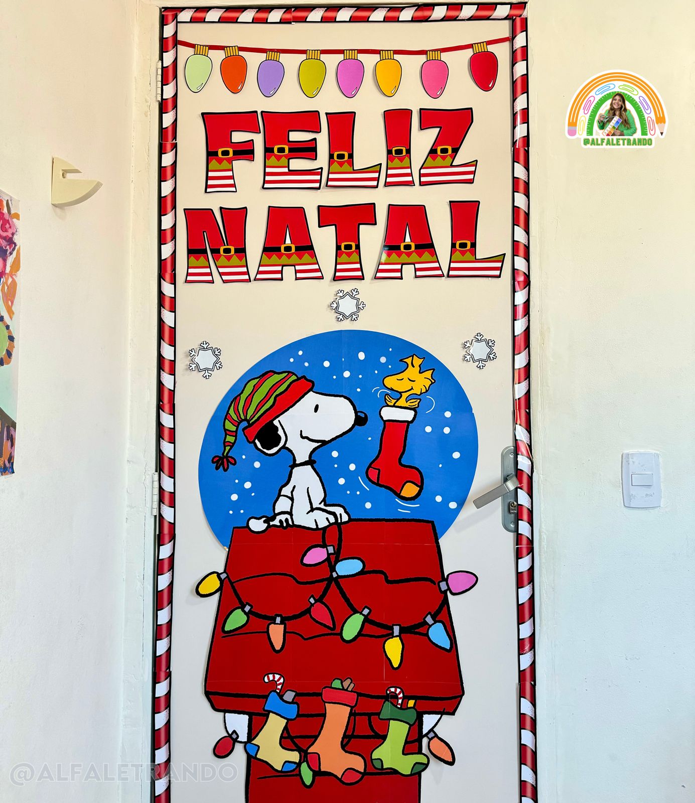 Painel de porta Natal Animado