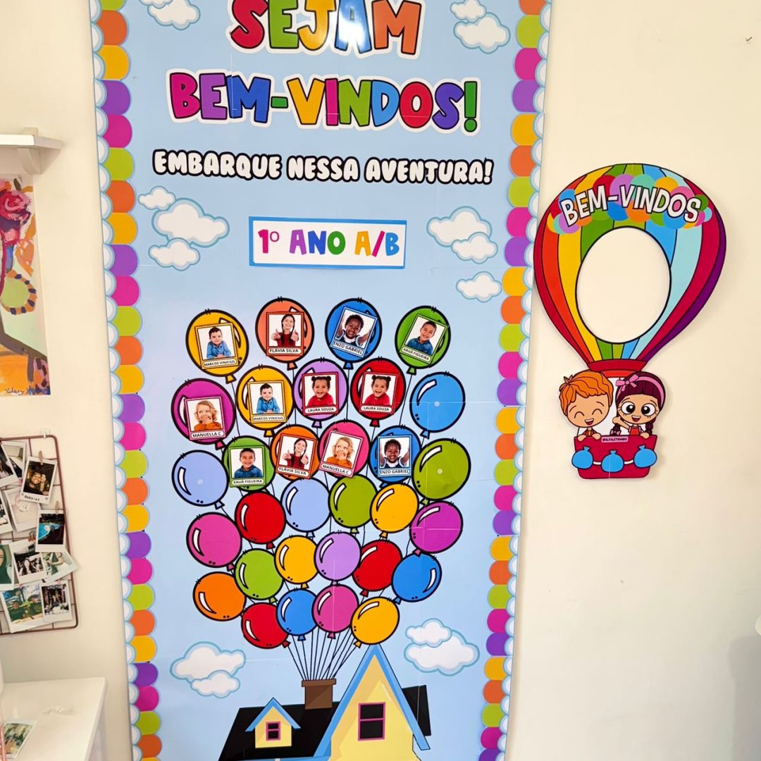 Painel volta às aulas tema UP casinha chamadinha