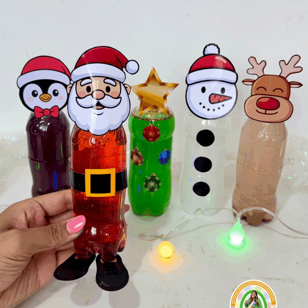 Kit garrafas sensoriais natalinas