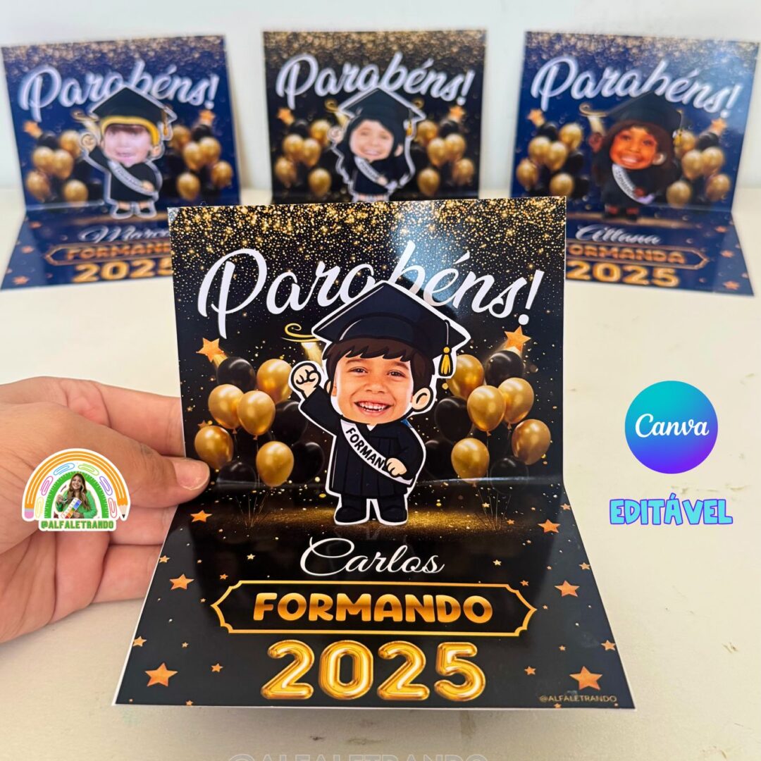 Cartão editável formandos 2025