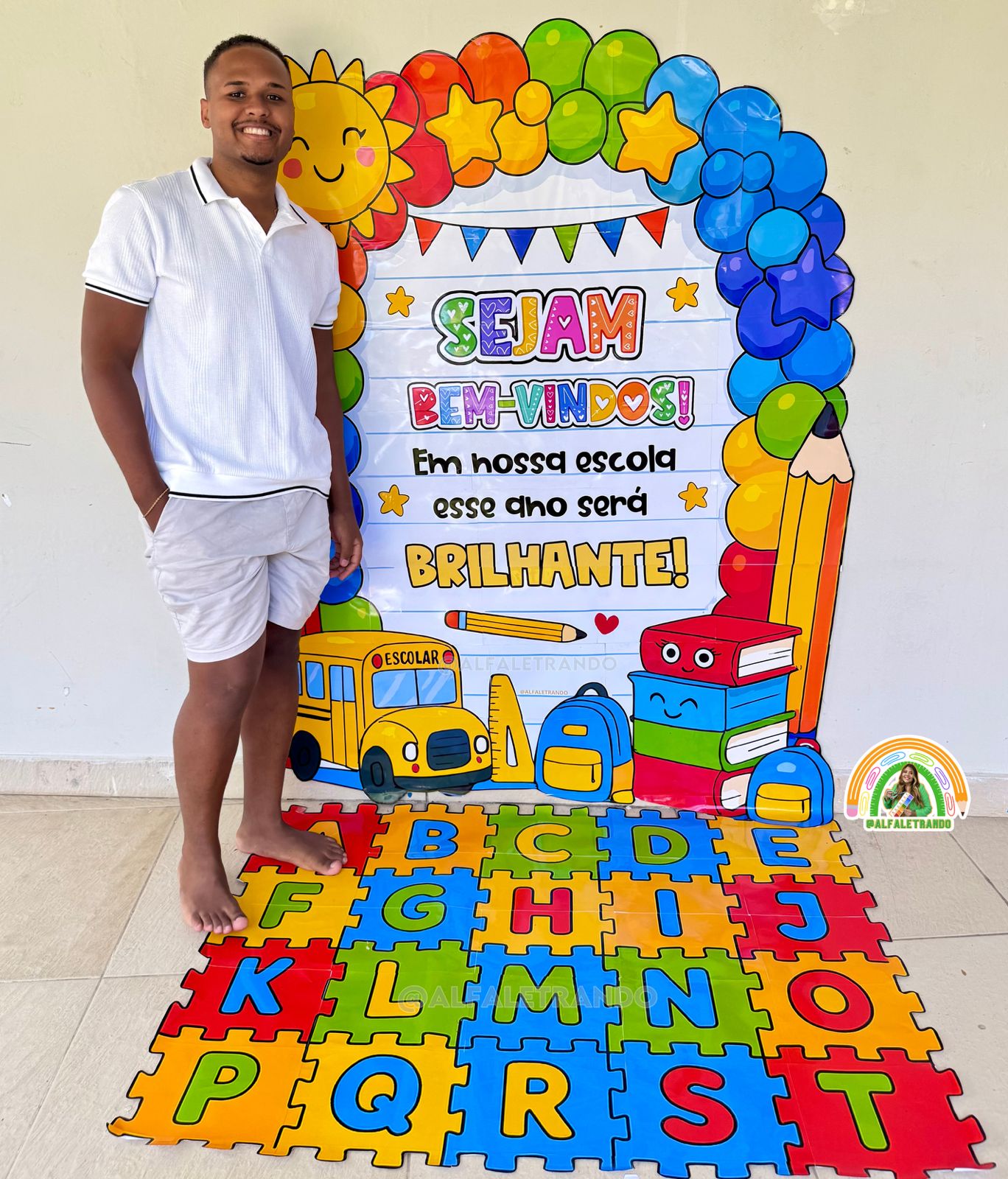 Painel 3D volta às aula com tapete lúdico - Imagem 13