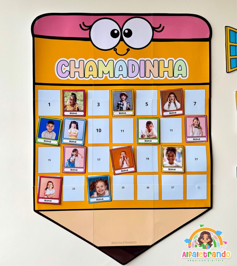 chamadinha lápis com foto editável