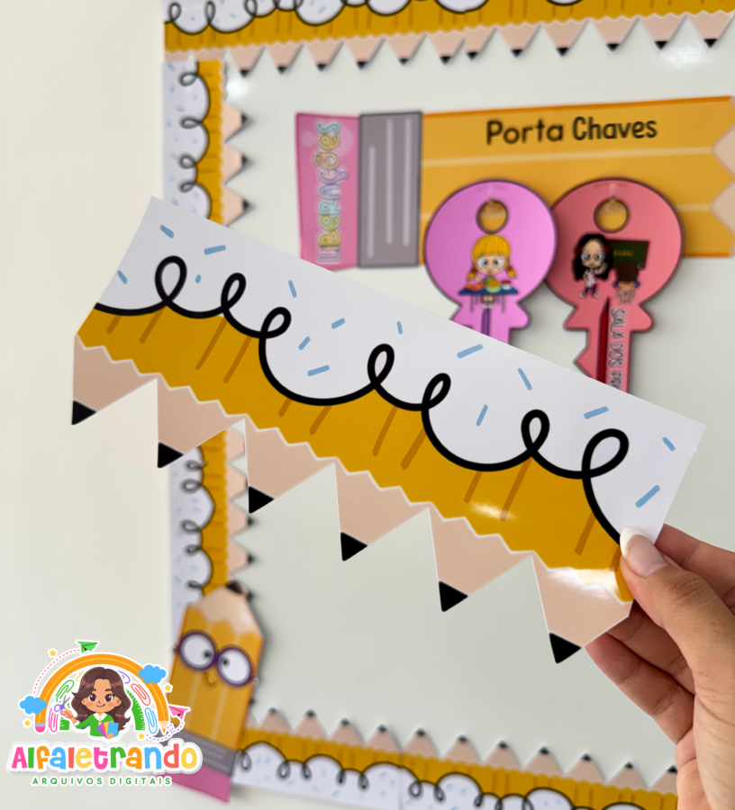 Moldura de quadro lápis amarelo