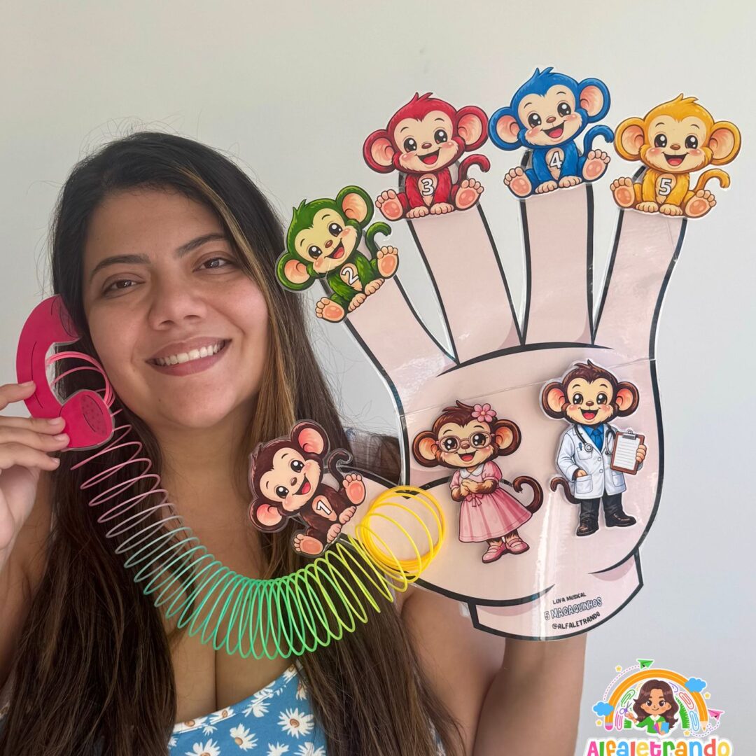 LUVA MUSICAL “5 macaquinhos”