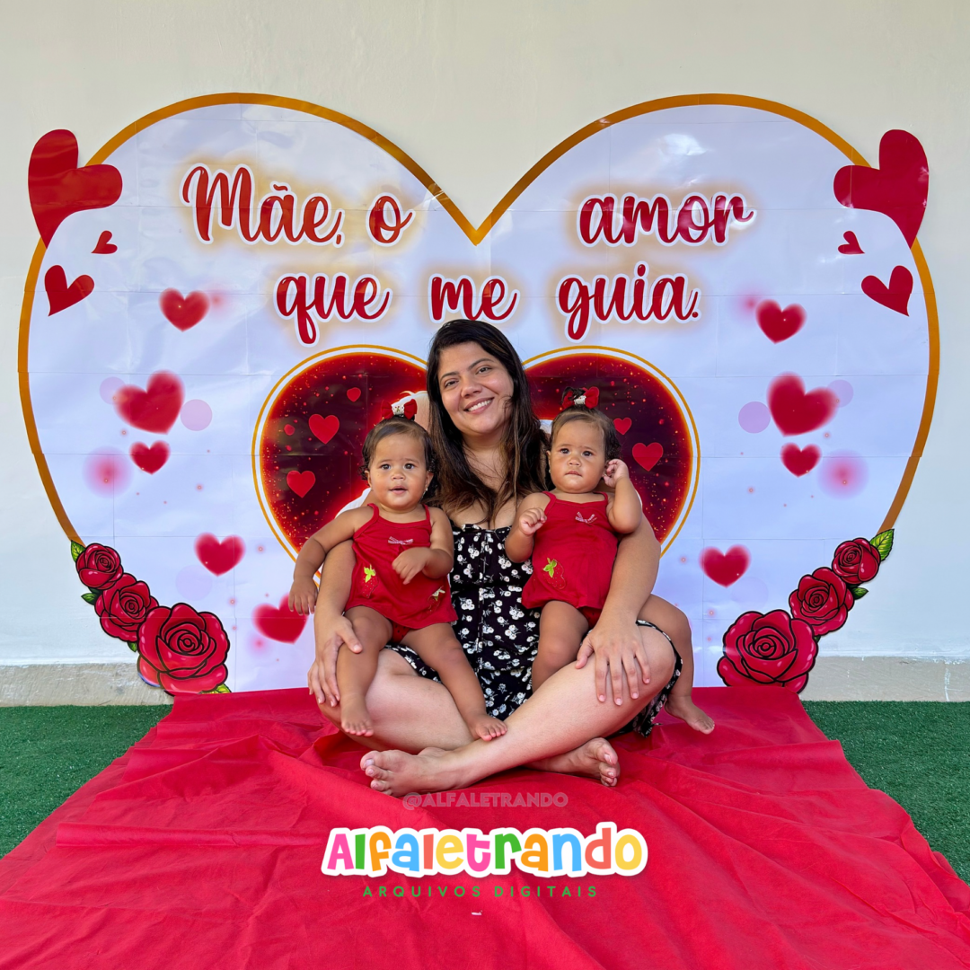 Painel coração dia das mães