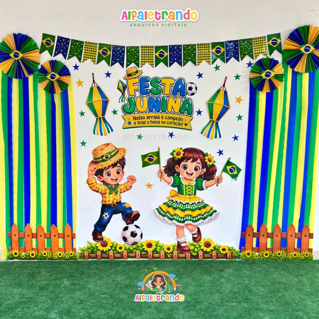 Painel Festa Junina - Copa do Mundo