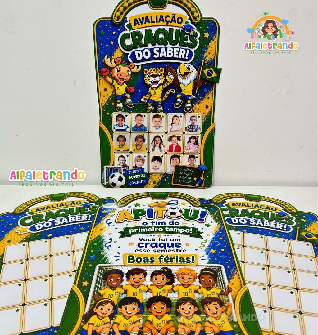 Kit sacolas editáveis para avaliação / atividades - copa