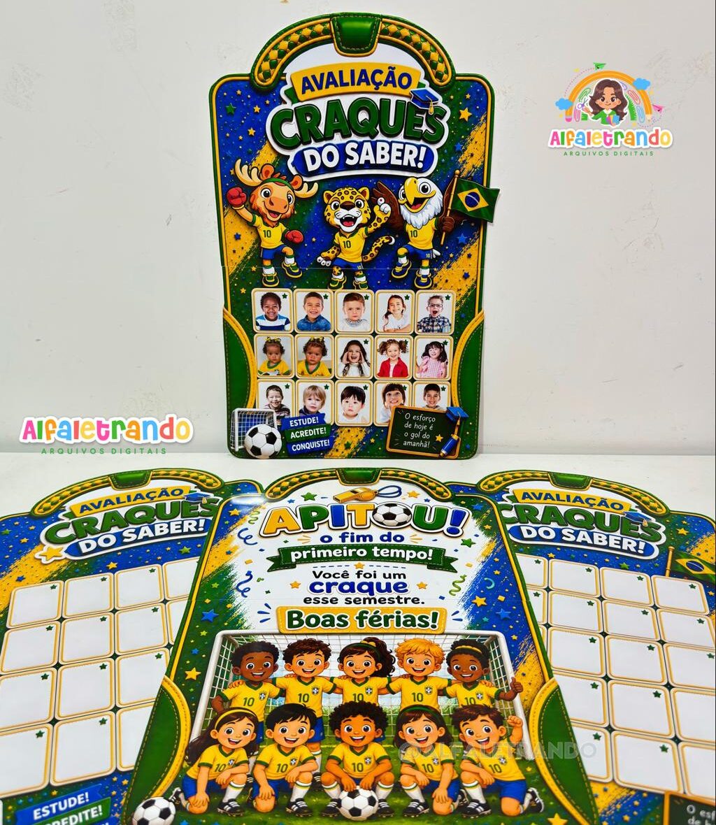 Kit sacolas editáveis para avaliação / atividades - copa