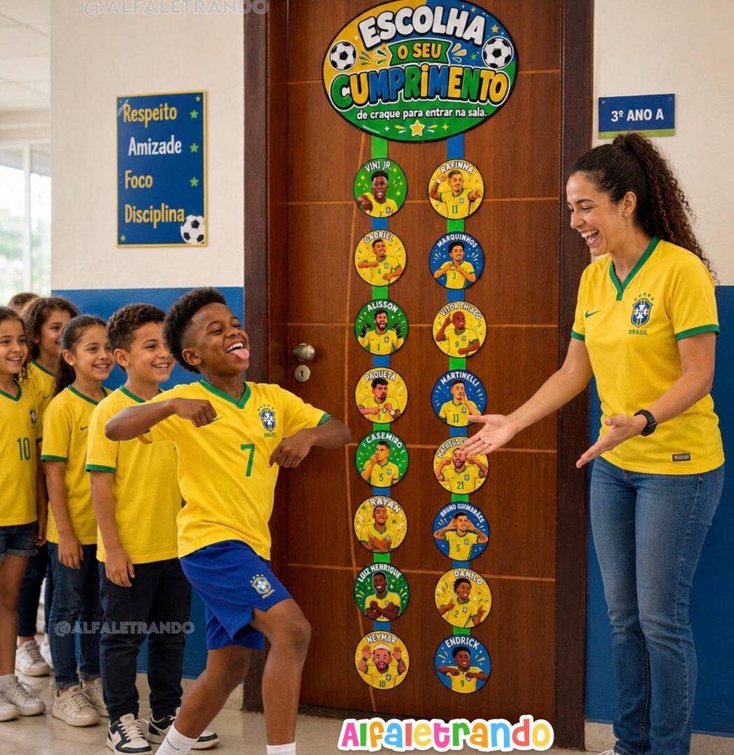 Painel Cumprimentos de Craques da seleção